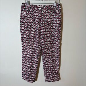 Talbots Butterfly Print‎ Stretch Ankle Pants Size 10
